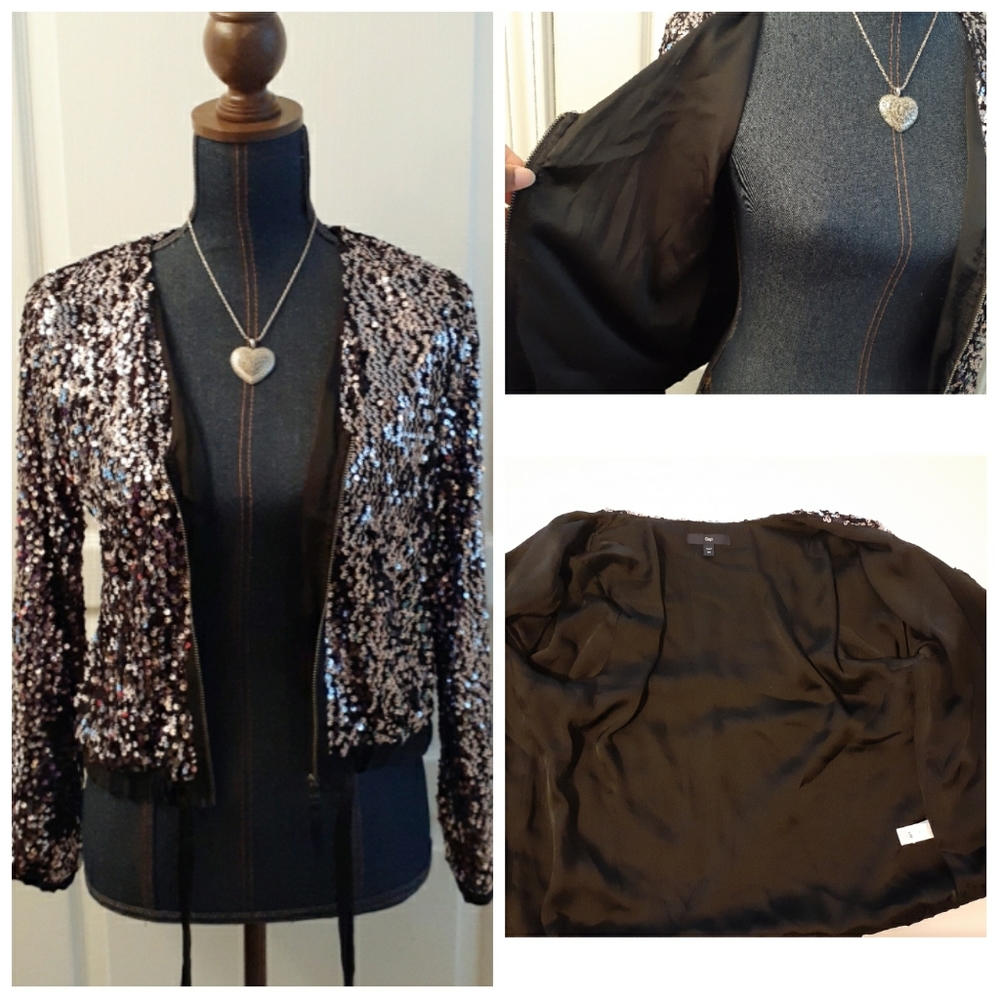 Gap Light Purple Sequin Jacket - image 6